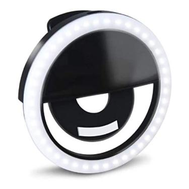 Imagem de Anel De Luz Ring Light Luz Led Maquiagem Branco Frio Selfie Cor:Preto