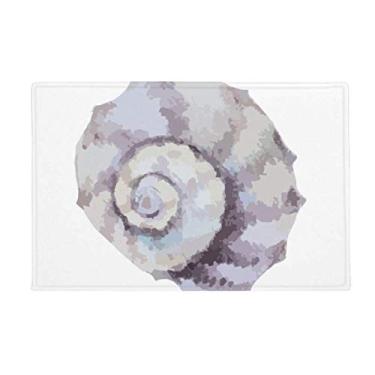 Imagem de DIYthinker Tapete colorido com ilustração de caracol da vida marinha antiderrapante para porta de banheiro