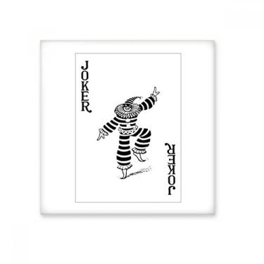 Imagem de Pedra adorna de tijolo vitrificado de cerâmica com padrão de cartas de baralho Coringa preto