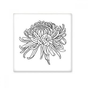 Imagem de Adesivo brilhante de azulejo de cerâmica com ilustração de crisântemo de flor