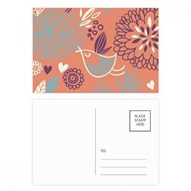 Imagem de Orange Line Conjunto de cartão postal de pintura de plantas de flores, cartão de felicitações de aniversário