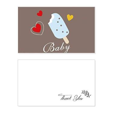 Imagem de Coração azul picolé doce sorvete cartão de agradecimento aniversário aniversário saudação casamento agradecimento