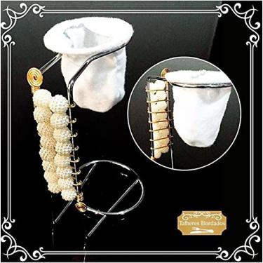 Imagem de Coador individual de café Linha Pérolas Talheres Bordados