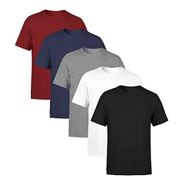 Imagem de SSB Brand Kit 5 Camisetas Lisas de Algodão G 1 Preto, 1 Branco, 1 Cinza, 1 Marinho, 1 Vermelho
