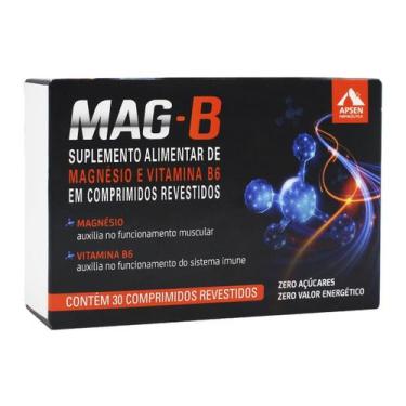Imagem de Mag-B Magnésio + Vitamina B6 30 Comprimidos - Apsen