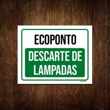 Imagem de Kit 5 Placas Ecoponto Descarte De Lampadas - Sinalico