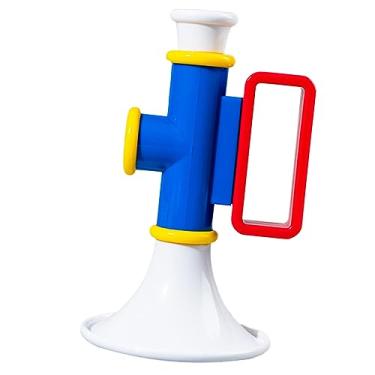 Imagem de Brinquedo Trompete, Presente de Aniversário educativo. Bom acabamento. Um Brinquedo de Plástico Com chifre. Cores Vivas para a Casa de Uma Criança (Azul)