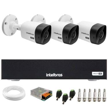 Imagem de Kit 3 Câmeras Intelbras VHC 1120 B HD 720p Visão Noturna 20m Resistente à Chuva IP66 + DVR Gravador Digital de vídeo Intelbras MHDX 1004-C