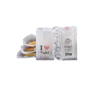 Imagem de 500 Saco Barreira Gordura Para Pastel Delivery ifood Viagem Embalagem para Pastelaria Pastel Barreira Gordura Viagem Delivery - 500un