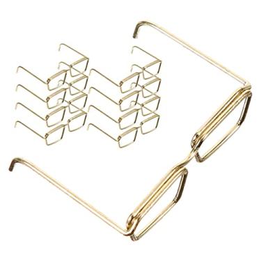 Imagem de SEWOART 10 pçs armação de óculos brinquedos clássicos armação redonda óculos redondos aço metal dourado ob11 boneca brinquedo boneca óculos óculos dourados armação dourada acessórios acessórios trompete