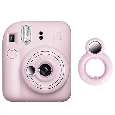 Imagem de Rieibi Espelho de selfie para Instax Mini 12, espelho autorretrato para câmera instantânea Fujifilm, acessórios de lente de selfie Fuji Mini 12 - rosa