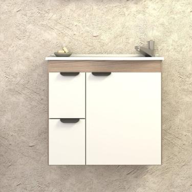 Imagem de Gabinete Para Banheiro 59,8cm Margarida Cozimax Branco/tamari