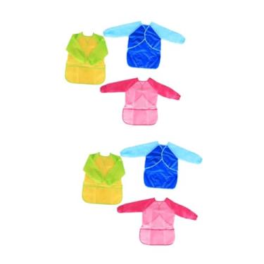 Imagem de UPKOCH 6 Pçs Pintura Casaco Desenho Bata Avental De Artesanato DIY Para Crianças Avental Da Criança Artista Blusa Camisa Crianças Macacão Avental Do Bebê Avental De Artesanato Do Bebê