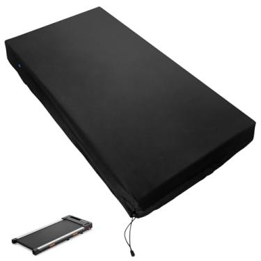 Imagem de Xxerciz Capa para tapete de caminhada, Oxford sob a mesa, capa protetora à prova d'água à prova de poeira com cordão para esteira doméstica, escritório, embaixo da mesa (127 x 53 x 11 cm), preta