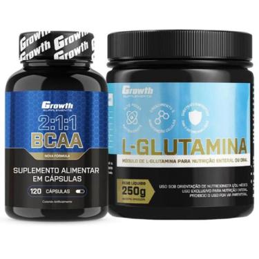 Imagem de Bcaa 120 Caps + Glutamina Pura 250G Growth Supplements