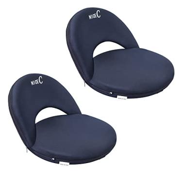 Imagem de Nice C Assentos de estádio, cadeiras de chão, cadeiras de arquibancada, almofada impermeável reclinável de 10 posições, ultraleve, dobrável, acolchoamento extra grosso, com alça de ombro e bolso de