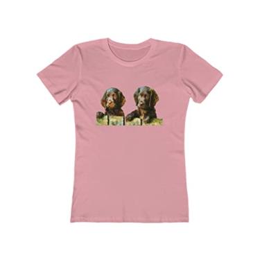 Imagem de Boykin Spaniels - Camiseta feminina de algodão torcido - Doggylips, Rosa claro sólido, P