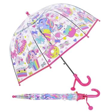 Imagem de decalsweet Guarda-chuva - corta-vento - impermeável - longo transparente, guarda-chuva bolha infantil resistente e leve, guarda-chuva sino transparente para menino menina, guarda-chuva Stitch