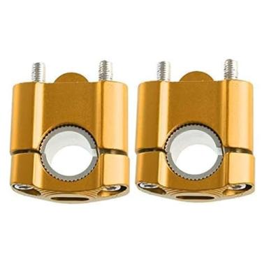 Imagem de Riloer Elevadores de guidão de motocicleta universais dourados, adequados para 7/20.3 cm 22 mm/11/20.3 cm 28 mm Braçadeira de barras duráveis de liga de alumínio, braçadeira de guidão de motocicleta