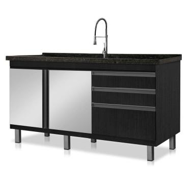 Imagem de Gabinete de cozinha espelhado Vitória para pia de 1,44 m