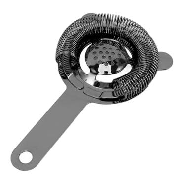 Imagem de Zixyqol Coador de barra de aço inoxidável, ferramenta de filtro de bloco de gelo para café, leite, chá, para bartenders profissionais e mixologistas (preto)