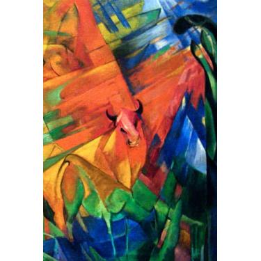 Imagem de Franz Marc Animals in a Landscape (1914) arte cubista, 120 páginas, 15,24 cm x 23 cm papel pautado diário/caderno, capa de broche: ideal para diário, para amantes de arte, adultos, estudantes