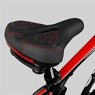 Imagem de Assento de selim largo para bicicleta | Selim de bicicleta | Assento de bicicleta para mulher ou homem conforto, vermelho