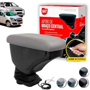 Imagem de Apoio de Braço Corsa Joy Maxx 2002 Até 2012 E Montana 2004 Até 2010 C/Usb (Cinza C/Linha Cinza)