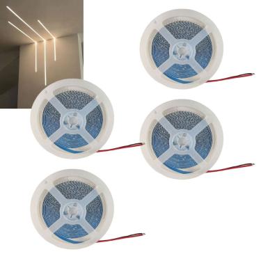 Imagem de Fita Led 4000 16W 5 Metros 240 Leds Kit 4 Unidades Quarto Sala Casa Apartamento Gesso Teto Rebaixado