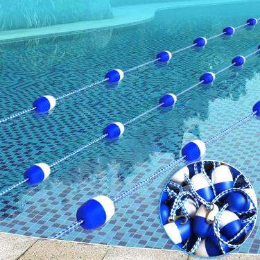 Imagem de Cordão flutuante divisor de segurança para piscina 8-50 m cordão de boia de corda de piscina, divisor de água segura para áreas de natação infantil, faixa divisória de piscina, inclui kit de bóia de