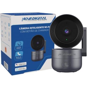 Imagem de Câmera Inteligente Wifi NovaDigital 360 4MP Hd Smart Com Botão De Chamada CS-Call ONVIF Tuya Smart Life Compatível com Alexa e Google Cinza
