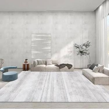 Imagem de Moderno simples sala de estar decoração tapete grande área macio lounge tapete cinza nórdico para quarto tapete, 20,300x400cm