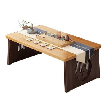 Imagem de Mesa baixa retangular, mesa baixa japonesa, mesa de centro para sala de estar, sala de jantar, chá, decoração de casa