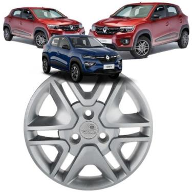 Imagem de 1 Calota Kwid 2018 ate 2021 Aro 14 Polegadas Parafuso Cubo Padrão Grid