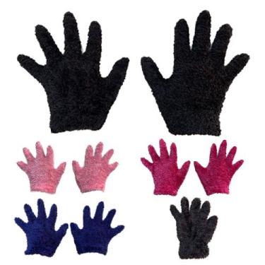 Imagem de Kit 05 Par Luva Infantil Juvenil KIDS Pelinho Lã Quente Inverno Moda P
