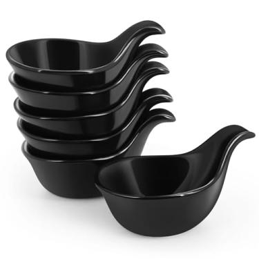 Imagem de Flexzion Tigelas de cerâmica, tigelas pequenas para mergulhar com alça, copos de condimento, prato de molho de soja, ramequins de porcelana, suportes de molho, recipientes para molhos pequenos - 85 g,