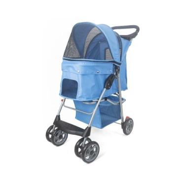 Imagem de Carrinho Passeio Pet para Transporte Cachorro Happy Azul Woof