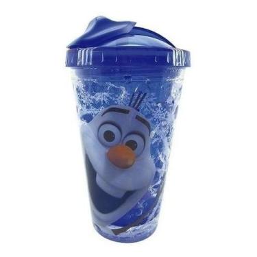 Imagem de Copo Gel Congelante Infantil Frozen Olaf Azul Com Canudo  - Disney, Ol