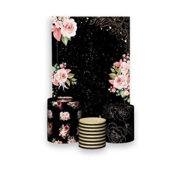Imagem de Painel De Festa Vertical 1,50 x 2,20 + Trio De Capas Cilindro - Fundo 