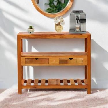 Imagem de Aparador Ilha Balcão Prateleira 1M Buffet Cozinha Madeira Maciça Natur