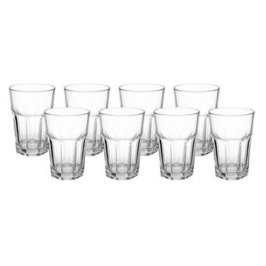 Imagem de Conjunto de 8 Copos Transparentes de Vidro 350ML Para Suco - PRATICASA
