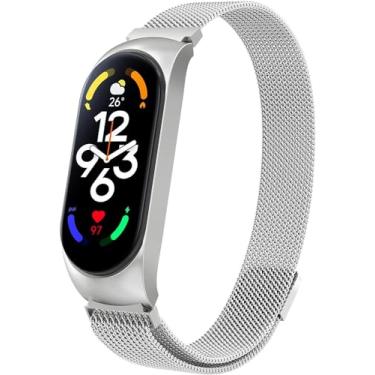Imagem de Pulseira NSmart magnética em aço inoxidável compatíveis com MI BAND MI BAND 8 / MI BAND 7 / MI BAND 6 / MI BAND 5 / MI BAND 4 / MI BAND 3 / MI BAND 2 - New version (Prata, MI BAND 7)