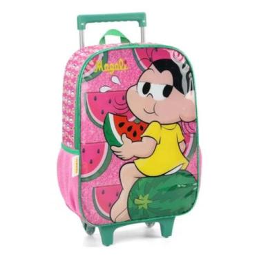 Imagem de Mochila Grande Com Rodinha Escolar Infantil Magali Rosa - Luxcel