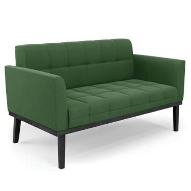 Imagem de Sofá Namoradeira Base Madeira Preto Ana Suede Verde - Ibiza, Verde, 20