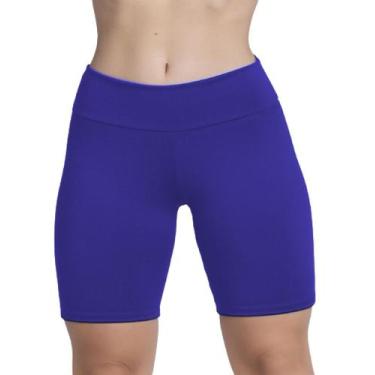 Imagem de Bermudinha Fitness Feminina Suplex Lisa Curta - WLS Modas, P, Royal, F