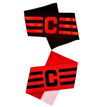 Imagem de Faixa de Capitão Futebol Rubro Negra Braçadeira Kit 2 Unids - Estilo B