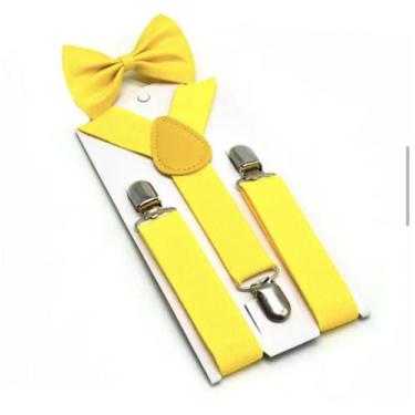 Imagem de Kit Suspensório + Gravata Borboleta Infantil Criança Unissex - anjo da