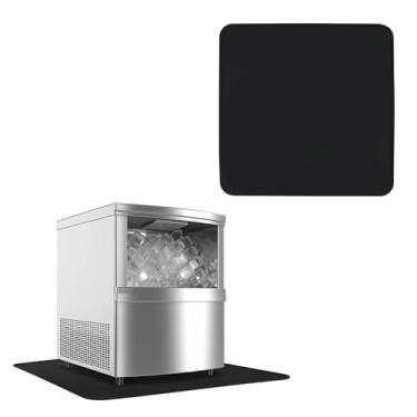 Imagem de Tapete de bancada antivazamento de água para gelo, tapete de secagem de 38 x 38 cm, tapete deslizante absorvente para máquina de gelo para escritório em casa (preto)