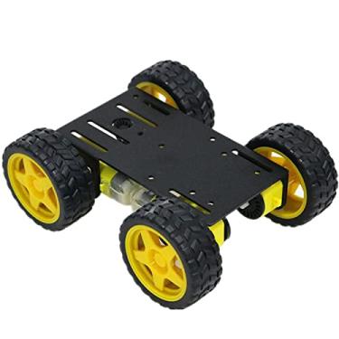 Imagem de Professional 4WD Robot Smart Car Chassis Kit C101 with Speed Encoder TT Motor, Metal Wheeled Robotic Model Sciences Experiment Platform for Arduino/Raspberry Pie/Microbit STEAM Competition