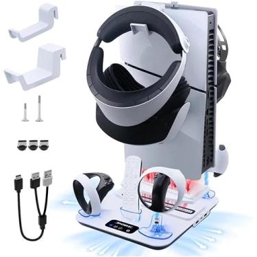 Imagem de PONTO DO NERD, Base Cooler Ps5 Slim Suporte Carregamento 2 Controle E Vr2